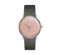 Junghans 47/4555.02 max bill Damenuhr mit Lederband Grau/Rosa