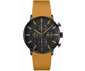 Junghans -FORM A Chronoscope Herrenuhr Gelb Schwarz Automatik Saphirglas 42mm- 027/4372.00