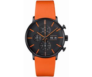 Junghans -FORM A Chronoscope Herrenuhr Orange Schwarz Automatik Saphirglas 42mm- 027/4370.00