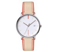 Junghans -FORM Damen Damenuhr Beige Rot Quarz Saphirglas 34mm- 047/4458.00