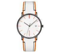 Junghans 41/4480.00 Unisex-Armbanduhr Form Quarz Weiß/Orange