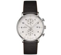 JUNGHANS Herrenuhr Chronoscope Form C Chronograph mit schwarzem Lederband 41/4771.00