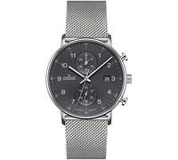 Herrenuhr Junghans Form C mit anthrazitfarbenem Zifferblatt und Edelstahlarmband 041/4877.44