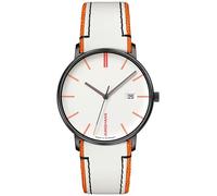 Junghans -FORM Herrenuhr Weiß Orange Quarz Saphirglas 40mm- 041/4480.00