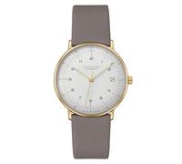 JUNGHANS max Bill Armbanduhr Kleine Automatic Grau/Goldfarben 27/7108.02 | Made in Germany, versilbertes Zifferblatt mit feinen grauen Zahlen
