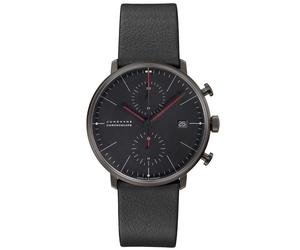 Junghans -max bill Chronoscope Bauhaus Herrenuhr Schwarz Automatik Saphirglas 40mm- 027/4409.02