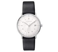 JUNGHANS max Bill Damenuhr mit Lederband Schwarz 47/4450.02 | Made in Germany, klassische Armbanduhr für Frauen mit präzisem Quarzwerk