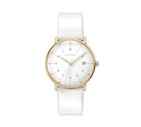 JUNGHANS max bill Damenuhr mit Saphirglas Weiß/Goldfarben 47/7451.02
