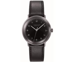 Junghans -max bill Handaufzug Damenuhr Schwarz Saphirglas 34mm- 027/3702.02