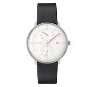 JUNGHANS max Bill Herrenuhr Regulator Bauhaus mit Lederband schwarz 27/4493.02