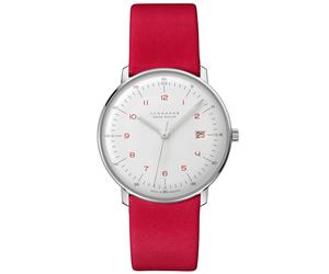 Junghans -max bill MEGA Solar Herrenuhr Rot Weiß Quarz Funk-Solarwerk Saphirglas 38mm- 059/4325.02