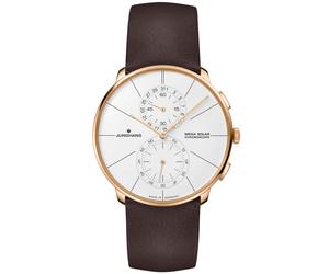 Junghans -Meister fein Chronoscope MEGA Solar Herrenuhr Braun Roségold Saphirglas 40mm- 059/7201.00