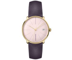 Junghans -Meister fein Kleine Automatik Damenuhr Aubergine Rosa Saphirglas 35mm- 027/7232.00