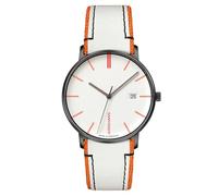 Junghans 41/4480.00 Unisex-Armbanduhr Form Quarz Weiß/Orange