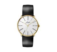 Junghans -Meister fein Automatik Edition Erhard Herrenuhr Schwarz Gelbgold Saphirglas 40mm- 027/9301.00