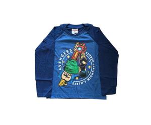 Jungs Langarm-Shirt | Marvel | Schwarz-weiß oder Blau | blau,128