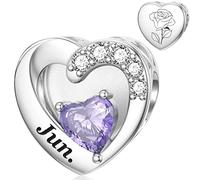 Juni Charm für Pandora Armband Charm Herz Rose Geburtsblume