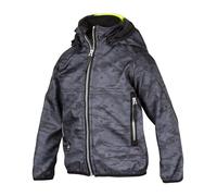 Junior Soft Shell Hoodie Gr. 122/128, stahlgrau-HV gelb