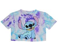 Junior Stitch Tie Dye Crop Top Disney Shirt für Mädchen Blau, Blau, X-Groß
