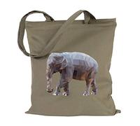 JUNIWORDS Jutebeutel - Wähle ein Motiv & Farbe - "Elefant" Farbe: Khaki