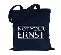 JUNIWORDS Jutebeutel, Wähle ein Motiv & Farbe, Not your ernst (Beutel: Marine Blau, Text: Weiß)