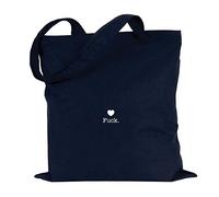 JUNIWORDS Jutebeutel - Wähle eine Farbe - "Fuck" (Beutel: Marine Blau, Text: Weiß)