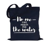 JUNIWORDS Jutebeutel - Wähle eine Farbe - "No one can reach me the water" (Beutel: Marine Blau, Text: Weiß)