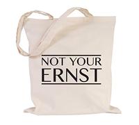 JUNIWORDS Jutebeutel - Wähle eine Farbe - "Not your ernst" (Beutel: Natur, Text: Schwarz)