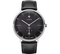 Junkers Bauhaus 40mm Analog Quarz Herrenuhr Lederarmband schwarz 9.09.01.02