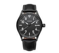 Junkers Fliegeruhr Wellblech - Schwarz Lederarmband 9.03.03.02 Pilotenuhr
