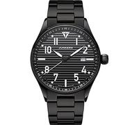 Junkers Fliegeruhr Wellblech - Schwarz Metallarmband 9.03.03.02.M Pilotenuhr