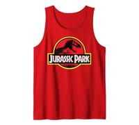 Jurassic Park Distressed Vintage Logo C1 Tank Top, Herren, Rot, XXL