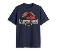 Jurassic Park Herren Klassisches Film-Logo T-Shirt, Navy, Mittel