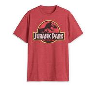 Jurassic Park Herren Klassisches Film-Logo T-Shirt, Rot meliert, XX-Large