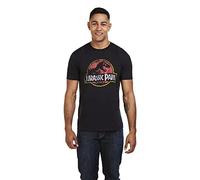 Jurassic Park Herren Logo im Used-Look T-Shirt, Schwarz (Schwarz Schwarz), L
