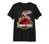 Jurassic Park Raptor Around Classic Logo Premium T-Shirt