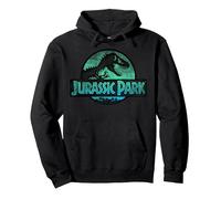 Jurassic Park Turquoise Safari Circle Logo Pullover Hoodie, Unisex für Erwachsene, Schwarz, L