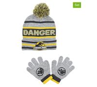 Jurassic World 2tlg. Winteraccessoires-Set "Jurassic World" in Grau - Größe 52 cm | Kindermuetzen