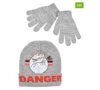Jurassic World 2tlg. Winteraccessoires-Set "Jurassic World" in Hellgrau - Größe 54 cm | Kindermuetzen