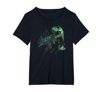 Jurassic World Digital T-Rex Roar T-Shirt, Damen Große Größen, Schwarz, 2X