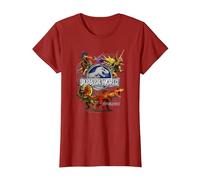 Jurassic World Dinosaurier- und Hybrid-Collage T-Shirt, Damen, Cranberry, 3XL