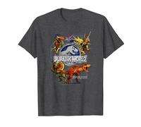 Jurassic World Dinosaurier- und Hybrid-Collage T-Shirt, Herren, Anthrazit Meliert, 3XL