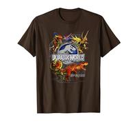 Jurassic World Dinosaurier- und Hybrid-Collage T-Shirt, Herren, Braun, 3XL