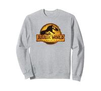 Jurassic World: Dominion T-Rex Logo Sweatshirt, Unisex für Erwachsene, Grau Meliert, M