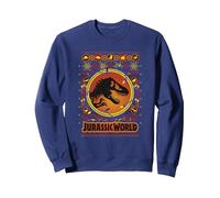 Jurassic World Dominion T-Rex Weihnachten Ugly Sweater Logo Sweatshirt, Unisex für Erwachsene, Marineblau, XL