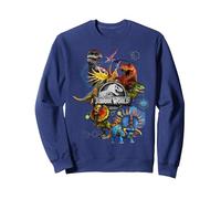 Jurassic World Genetic Dinosaur Mashup Sweatshirt, Unisex für Erwachsene, Marineblau, M
