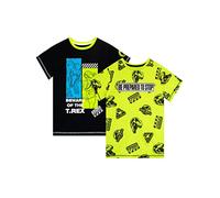 Jurassic World Jungen Dinosaurier 2er-Pack Kurzarm-T-Shirts für Kinder