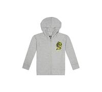 Jurassic World Kinder Sweatjacke für Jungen & Mädchen, Grauer Dinosaurier Hoodie mit Reißverschluss & Kapuze, Baumwolle Pullover-Jacke für Kleinkinder, Offizieller Lizenzartikel, Grau, Größe 128