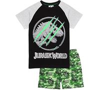 Jurassic World Pyjamas Jungen Kinder Camo T-Shirt Shorts oder Hosenoptionen 5-6 Jahre