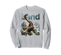 Jurassic World Rebirth Titanosaurus Land Dinosaur Sweatshirt, Unisex für Erwachsene, Grau Meliert, XL